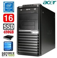 Acer Veriton M4610G MT G630 16GB 480SSD+1TB GTX1050 2GB DVD WIN10 kaina ir informacija | Stacionarūs kompiuteriai | pigu.lt