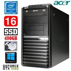 Acer Veriton M4610G MT G630 16GB 480SSD+2TB GTX1050 2GB DVD WIN10 kaina ir informacija | Stacionarūs kompiuteriai | pigu.lt