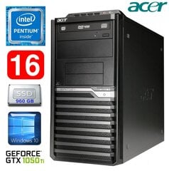 Acer Veriton M4610G MT G630 16GB 960SSD GTX1050Ti 4GB DVD WIN10 цена и информация | Стационарные компьютеры | pigu.lt