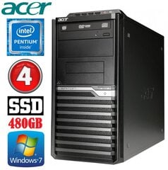 Acer Veriton M4610G MT G630 4GB 480SSD DVD WIN7Pro kaina ir informacija | Stacionarūs kompiuteriai | pigu.lt