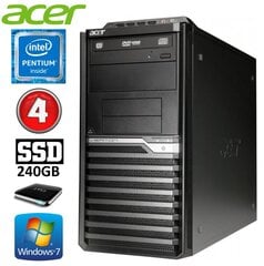 Acer Veriton M4610G MT G630 4GB 240GB+1TB DVD WIN7Pro цена и информация | Стационарные компьютеры | pigu.lt