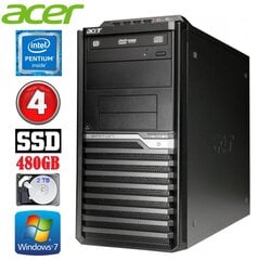 Acer Veriton M4610G MT G630 4GB 480GB+2TB DVD WIN7Pro kaina ir informacija | Stacionarūs kompiuteriai | pigu.lt