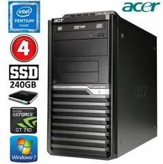 Acer Veriton M4610G MT G630 4GB 240SSD+1TB GT710 2GB DVD WIN7Pro kaina ir informacija | Stacionarūs kompiuteriai | pigu.lt