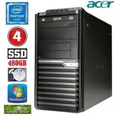 Acer Veriton M4610G MT G630 4GB 480SSD+2TB GT1030 2GB DVD WIN7Pro kaina ir informacija | Stacionarūs kompiuteriai | pigu.lt