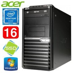 Acer Veriton M4610G MT G630 16GB 120SSD DVD WIN7Pro цена и информация | Стационарные компьютеры | pigu.lt