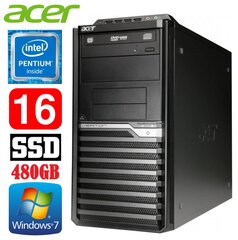 Acer Veriton M4610G MT G630 16GB 480SSD DVD WIN7Pro цена и информация | Стационарные компьютеры | pigu.lt