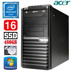 Acer Veriton M4610G MT G630 16GB 480GB+2TB DVD WIN7Pro kaina ir informacija | Stacionarūs kompiuteriai | pigu.lt