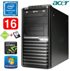 Acer Veriton M4610G MT G630 16GB 120SSD+500GB GT710 2GB DVD WIN7Pro kaina ir informacija | Stacionarūs kompiuteriai | pigu.lt