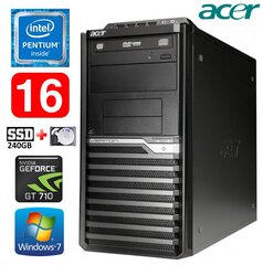 Acer Veriton M4610G MT G630 16GB 240SSD+1TB GT710 2GB DVD WIN7Pro цена и информация | Стационарные компьютеры | pigu.lt