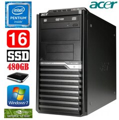 Acer Veriton M4610G MT G630 16GB 480SSD+1TB GT1030 2GB DVD WIN7Pro kaina ir informacija | Stacionarūs kompiuteriai | pigu.lt