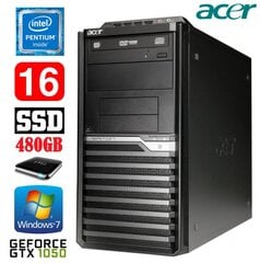 Acer Veriton M4610G MT G630 16GB 480SSD+1TB GTX1050 2GB DVD WIN7Pro kaina ir informacija | Stacionarūs kompiuteriai | pigu.lt