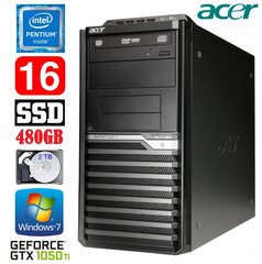 Acer Veriton M4610G MT G630 16GB 480SSD+2TB GTX1050Ti 4GB DVD WIN7Pro kaina ir informacija | Stacionarūs kompiuteriai | pigu.lt