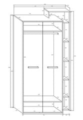Шкаф Meblocross Rio P2D, темно-дубового/белого цвета цена и информация | Шкафы | pigu.lt