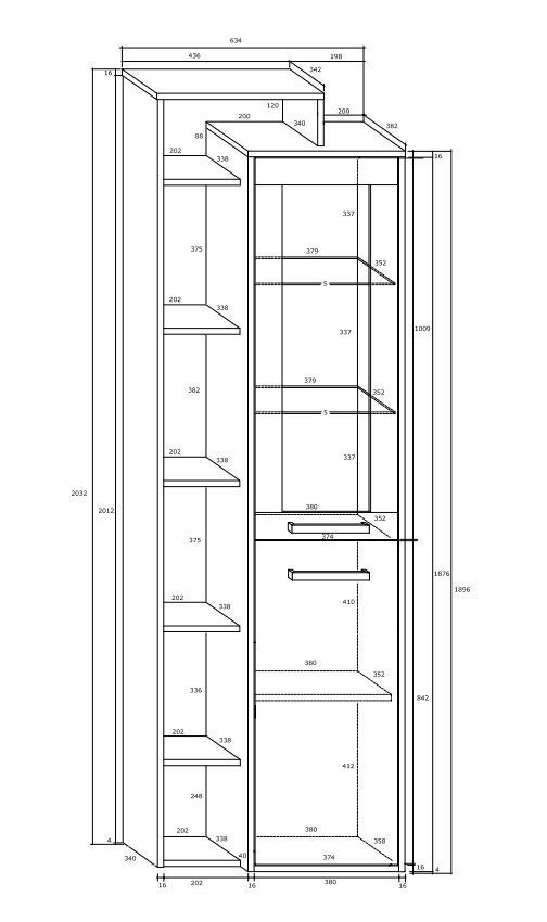 Vitrina Meblocross Rio L1D, ąžuolo/baltos spalvos цена и информация | Vitrinos, indaujos | pigu.lt