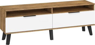 ТВ столик Meblocross Sven 2D, темно-дубового/белого цвета цена и информация | Тумбы под телевизор | pigu.lt