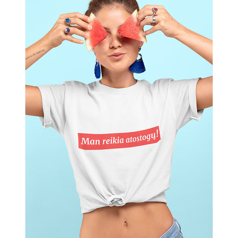 Moteriški marškinėliai „Man reikia atostogų!“ цена и информация | Originalūs marškinėliai | pigu.lt