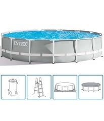 Каркасный бассейн Intex Prism Frame 457х107 см, с фильтром 12В цена и информация | Бассейны | pigu.lt