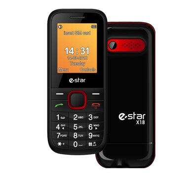 eStar X18 Dual SIM Red kaina ir informacija | Mobilieji telefonai | pigu.lt