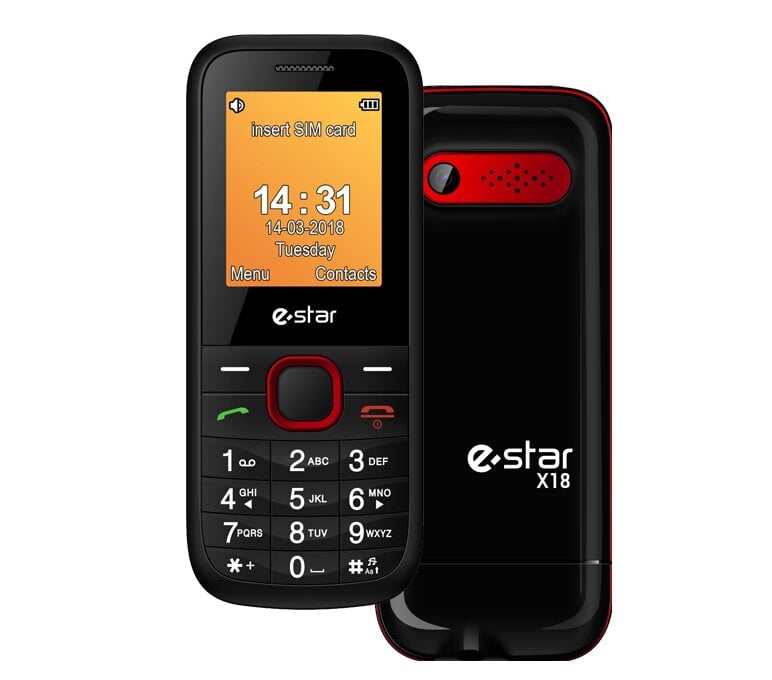 eStar X18 Dual SIM Red kaina ir informacija | Mobilieji telefonai | pigu.lt