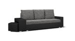 Sofa su pufais Bellezza Milo1, juoda/tamsiai pilka