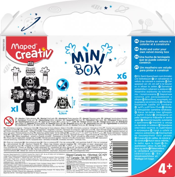 Meistravimo komplektas Maped Creativ Mini Box taupyklė цена и информация | Lavinamieji žaislai | pigu.lt