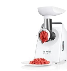 Bosch Meat mincer CompactPower MFW3X15W White, 500 W, Number of speeds 2, Throughput (kg цена и информация | Мясорубки | pigu.lt