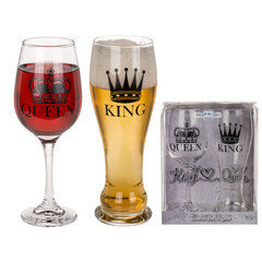 Комплект бокалов "King & Queen" цена и информация | Для вечеринок и праздников | pigu.lt