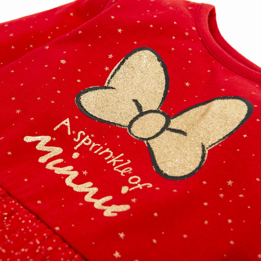 Cool Club smėlinukas - suknelė ilgomis rankovėmis mergaitėms Pelytė Minė (Minnie Mouse), LCG1906847 kaina ir informacija | Smėlinukai, siaustinukai | pigu.lt