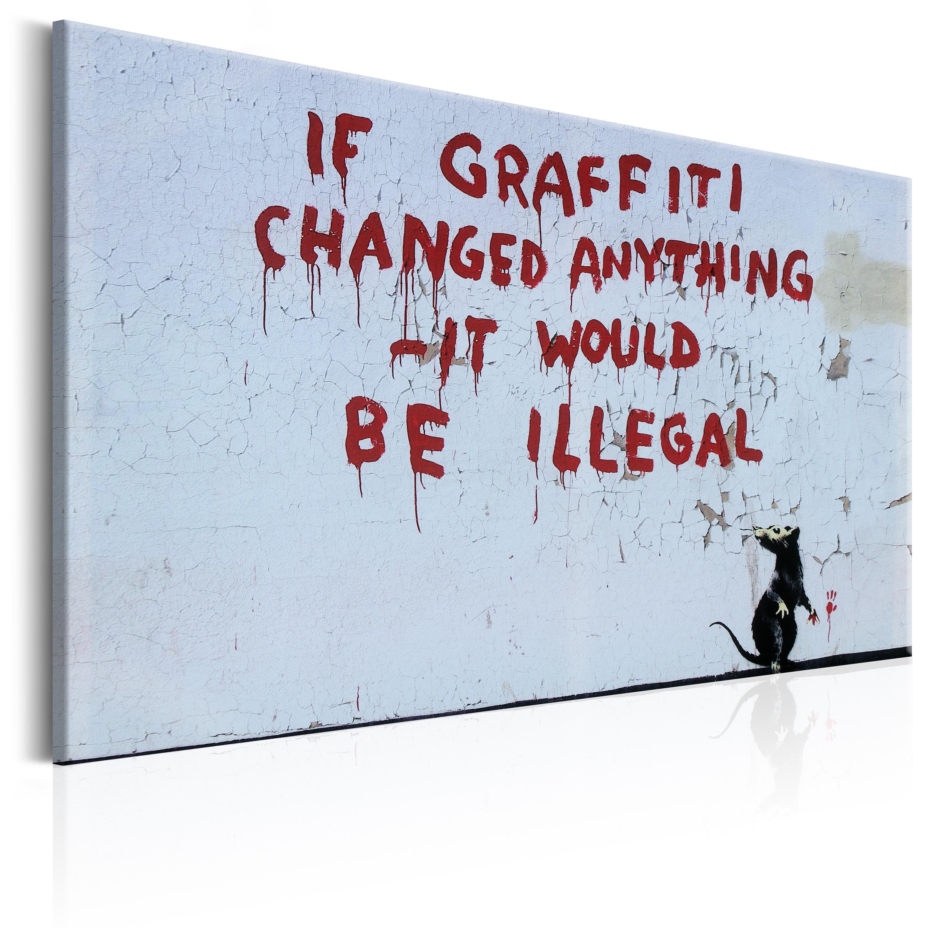 Картина - If Graffiti Changed Anything by Banksy 120x80 см цена | pigu.lt