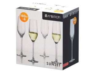 Ambition фужеры для шампанского Sunset, 160 мл, 6 шт. цена и информация | Стаканы, фужеры, кувшины | pigu.lt