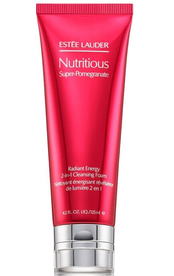 Veido valymo putos ir kaukė Estee Lauder Nutritious Super-Pomegranate Radiant Energy 2-in-1 125 ml kaina ir informacija | Veido prausikliai, valikliai | pigu.lt