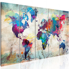 Paveikslas - World Map: Cracked Wall 225x90 cm kaina ir informacija | Reprodukcijos, paveikslai | pigu.lt