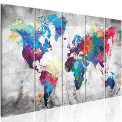 Paveikslas - World Map: Spilt Paint kaina ir informacija | Reprodukcijos, paveikslai | pigu.lt