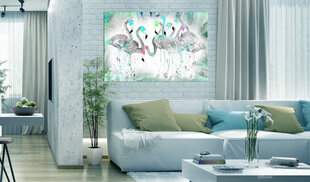 Paveikslas - Turquoise Flamingoes 120x80 cm kaina ir informacija | Reprodukcijos, paveikslai | pigu.lt