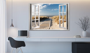 Paveikslas - Window: View of the Beach 90x60 cm kaina ir informacija | Reprodukcijos, paveikslai | pigu.lt