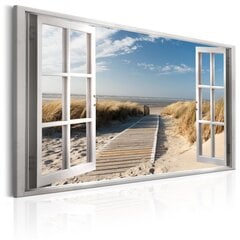 Живопись - Window: View of the Beach 120x80 см цена и информация | Репродукции, картины | pigu.lt