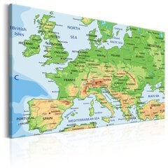 Картина - Map of Europe 60x40 см цена и информация | Репродукции, картины | pigu.lt