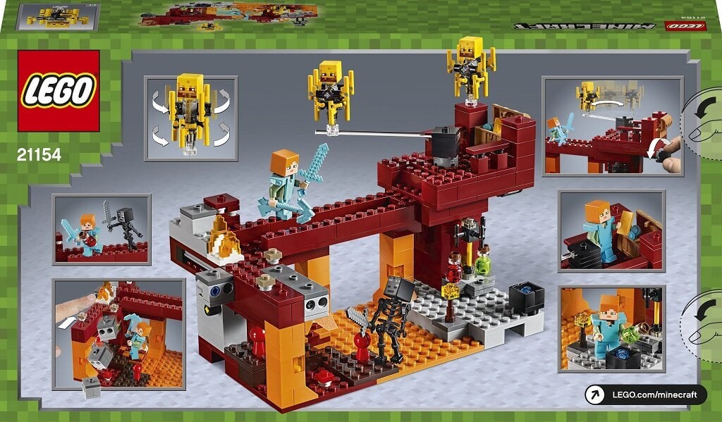 21154 LEGO® Minecraft Liepsnų tiltas цена и информация | Konstruktoriai ir kaladėlės | pigu.lt