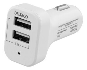 Deltaco USB-CAR121, 2xUSB-A, 2.1A цена и информация | Зарядные устройства для телефонов | pigu.lt