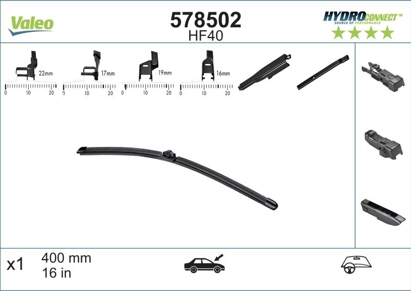 Valytuvo gumelės Valeo Hydroconnect kaina ir informacija | Valytuvai | pigu.lt