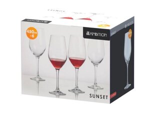 Ambition taurės vynui Sunset, 450 ml, 6 vnt. kaina ir informacija | Taurės, puodeliai, ąsočiai | pigu.lt