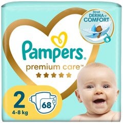 Подгузники PAMPERS Premium Care, Value Pack 2 размер 4-8 кг, 68 шт. цена и информация | Подгузники | pigu.lt