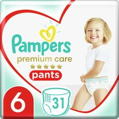 Sauskelnės-kelnaitės PAMPERS Premium Pants, Value Pack, 6 dydis, 31 vnt. kaina ir informacija | Pampers Kūdikio priežiūrai | pigu.lt