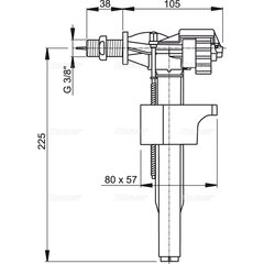 WC prileidimo mechanizmas AlcaPlast, Šoninio pajungimo, 3/8 kaina ir informacija | AlcaPlast Santechnika, remontas, šildymas | pigu.lt