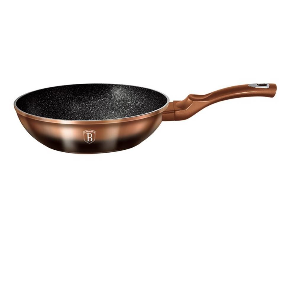 Berlingerhaus Metallic Line Rose Gold Noir Edition wok keptuvė, 28cm kaina ir informacija | Keptuvės | pigu.lt