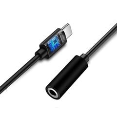 Adapteris USB Type C į 3.5 mm mini jack Female, juodas kaina ir informacija | Laidai telefonams | pigu.lt