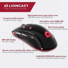 Lioncast LM60, черный цена и информация | Мыши | pigu.lt