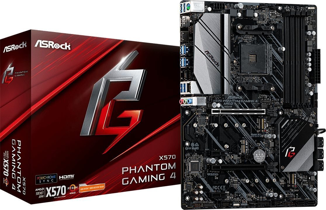 ASRock X570 Phantom Gaming 4 цена и информация | Pagrindinės plokštės | pigu.lt