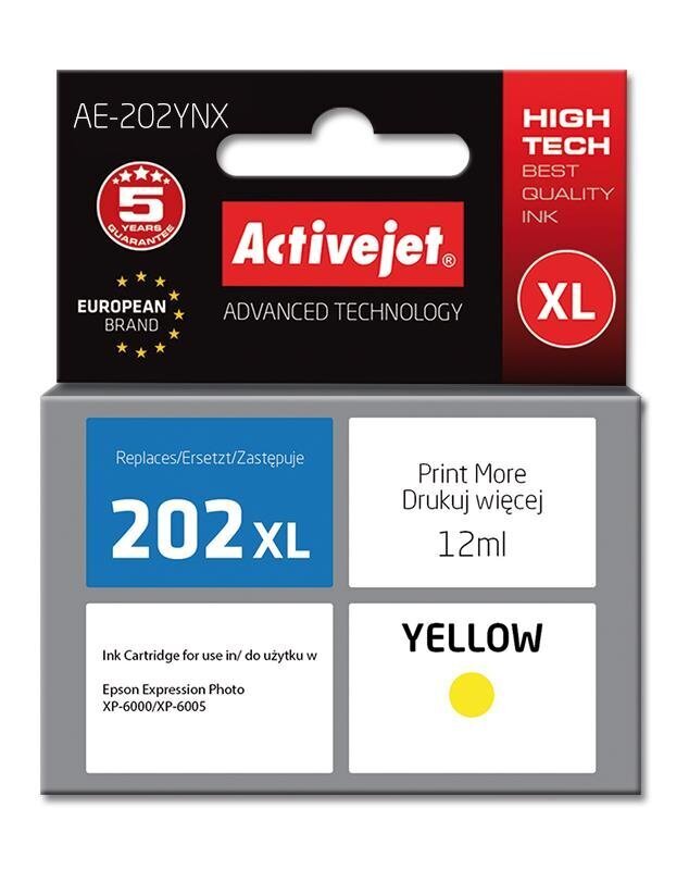 Rašalinio spausdintuvo kasetė Activejet AE-202YNX, geltona kaina ir informacija | Kasetės rašaliniams spausdintuvams | pigu.lt