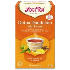 Yogi Tea Detox With Lemon чай из одуванчиков с лимоном, 17x1.7 г цена и информация | Чай | pigu.lt